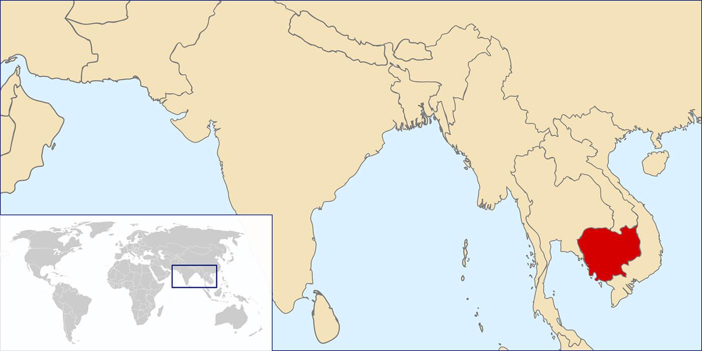 カンボジアの世界地図 カンボジアが世界の地図 南 東アジア アジア