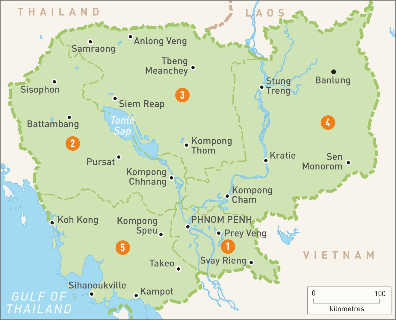 カンボジアの広域地図 地図カンボジア 東南アジア アジア