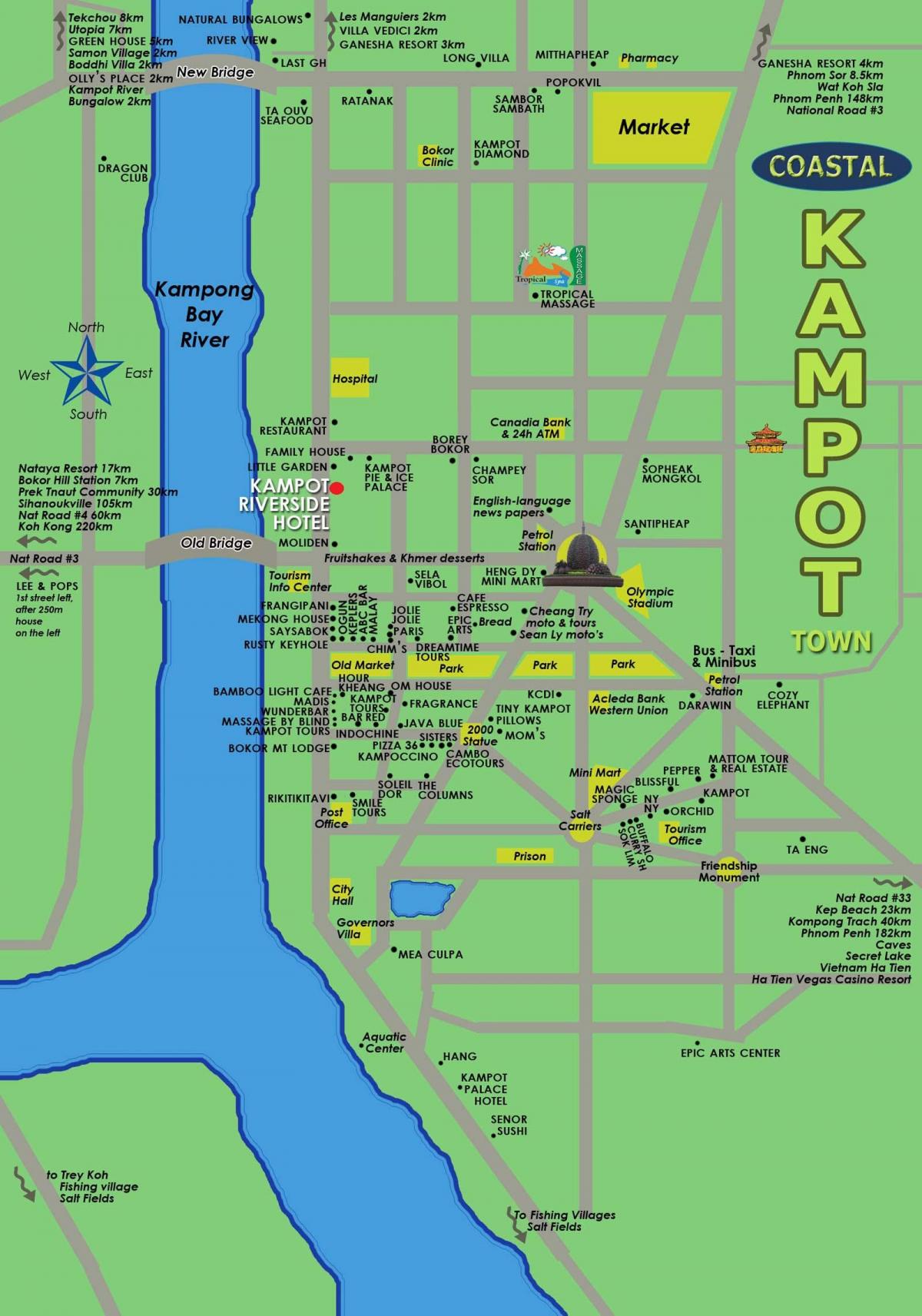 地図kampotカンボジア